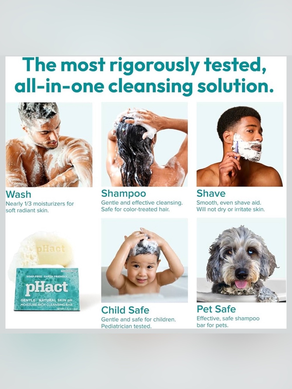 ANDREW LESSMAN pHact Moisture-Rich Soap-Fragrance Free Cleansing Bar-6pks 4.25oz - Picture 9 of 12